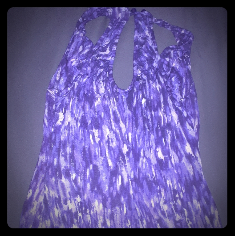 Charlotte Russe Purple & White Tye Dye tank top